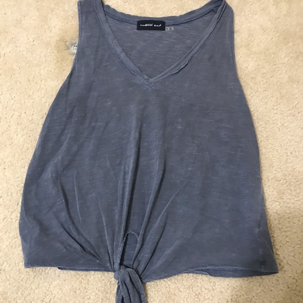 Muscle tee like tank top with ties